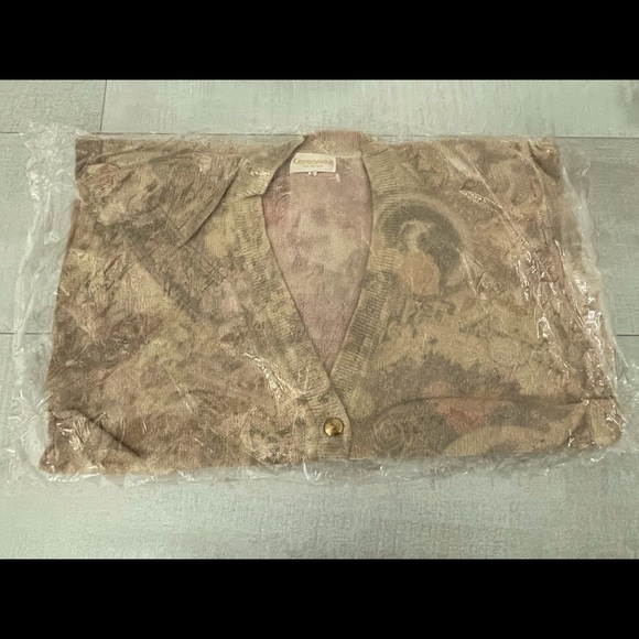 NEW Elegant Beige Cream Multi Colour V-Neck Cardigan Coat 🧥 NWTO - Picture 4 of 6